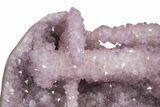Amethyst Geode Section with Calcite on Metal Stand - Uruguay #209237-7